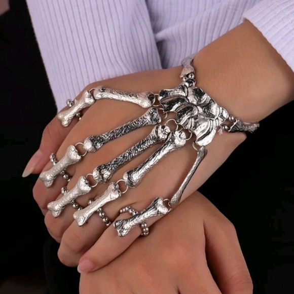 Halloween Jewelry - Gothic Skeleton Hand Bracelet
